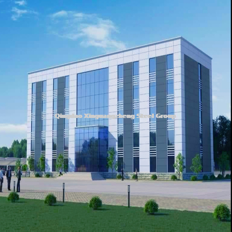 Edificio de acero de oficina portátil comercial de luz de luz previa a la ingeniería